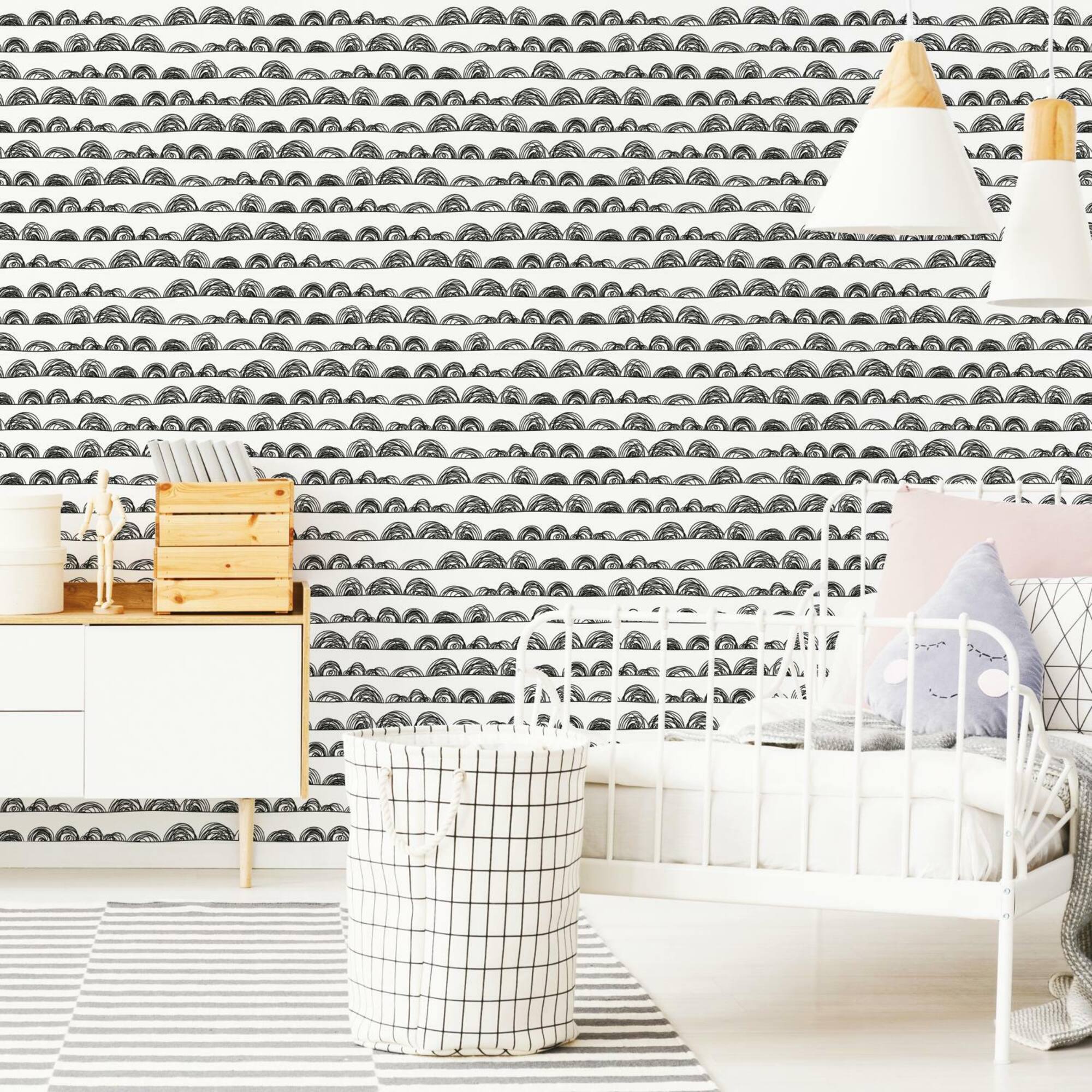 RoomMates Doodle Scallop Peel & Stick Wallpaper